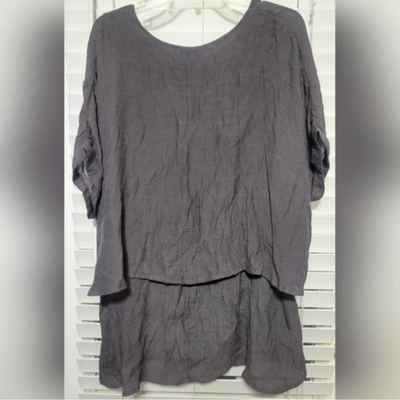 New! Ash Umgee Women's Culled Half Sleeve Layered Tunic Top Size Small NWT - Picture 3 of 5